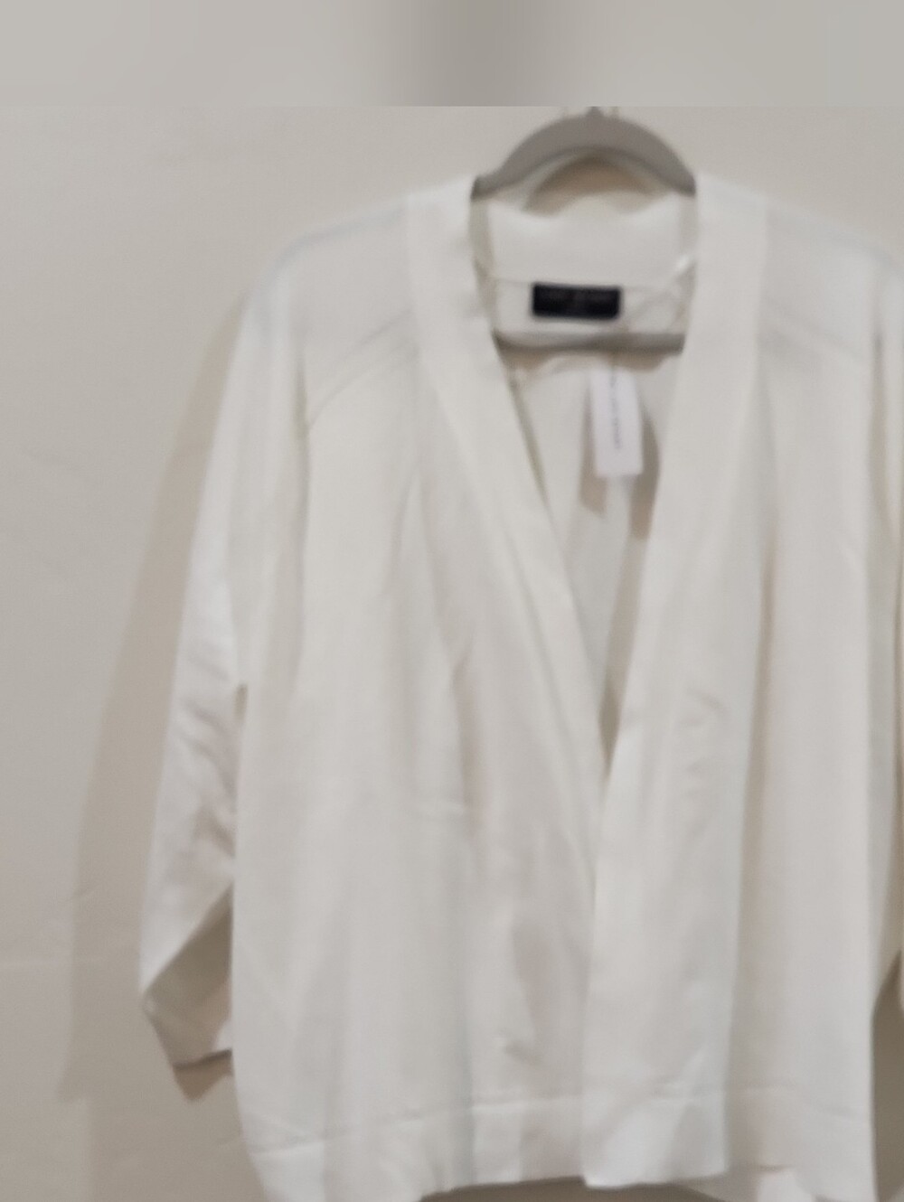 Lane Bryant White Open-Front Shirt Cardigan